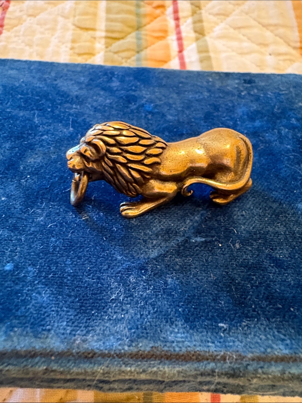 Brass Lion Figurine charm